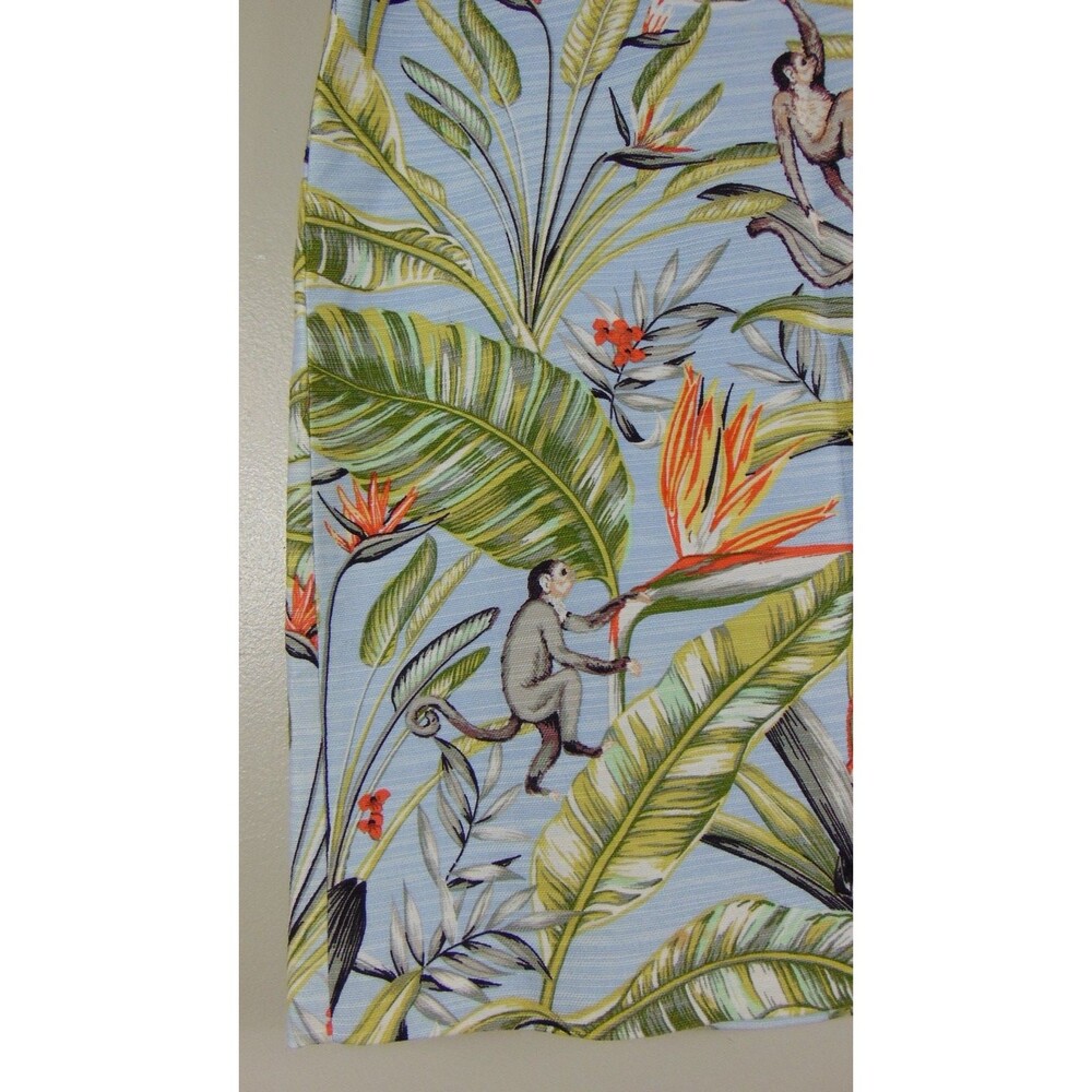 Nwt Ann Taylor Tropical Safari Pencil Skirt 12 Blue Lined Monkey Giraffe Jungle - Picture 2 of 11
